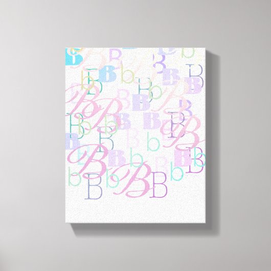 Brief Confetti "B" Canvas Afdruk (Voorkant)