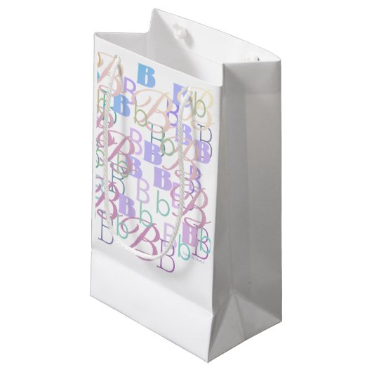 Brief Confetti "B" Klein Cadeauzakje (Voorkant Gekanteld)