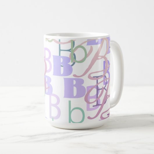 Brief Confetti "B" Koffiemok (Voorkant rechts)