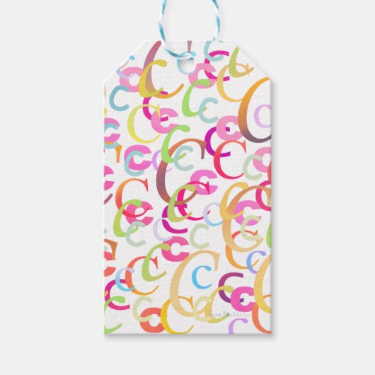 Brief Confetti "C" Cadeaulabel (Voorkant)