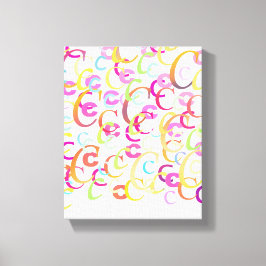 Brief Confetti "C" Canvas Afdruk