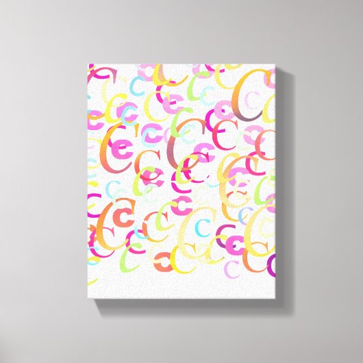 Brief Confetti "C" Canvas Afdruk (Voorkant)