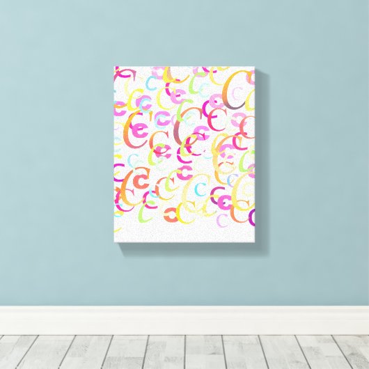 Brief Confetti "C" Canvas Afdruk (Insitu (Houten vloer))