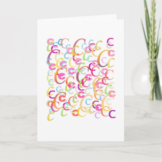 Brief Confetti "C" Kaart (Voorkant)