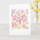 Brief Confetti "C" Kaart (Gele Bloem)