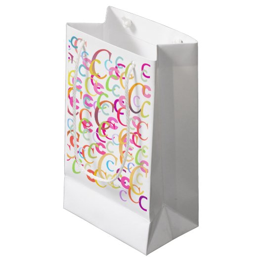 Brief Confetti "C" Klein Cadeauzakje (Voorkant Gekanteld)
