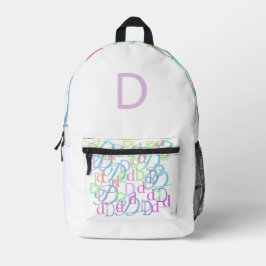 Brief Confetti "D" Bedrukte Rugzak