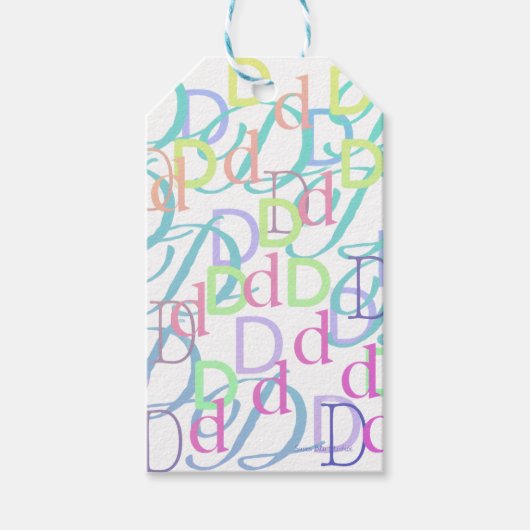 Brief Confetti "D" Cadeaulabel (Voorkant)