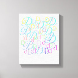 Brief Confetti "D" Canvas Afdruk