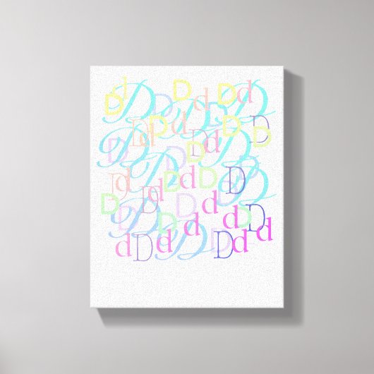 Brief Confetti "D" Canvas Afdruk (Voorkant)