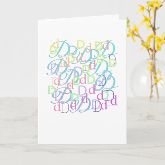 Brief Confetti "D" Kaart (Gele Bloem)