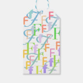 Brief Confetti "F" Cadeaulabel (Voorkant)