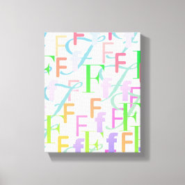 Brief Confetti "F" Canvas Afdruk