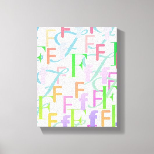 Brief Confetti "F" Canvas Afdruk (Voorkant)