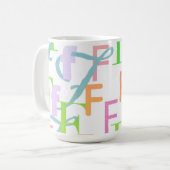 Brief Confetti "F" Koffiemok (Voorkant links)