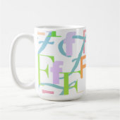 Brief Confetti "F" Koffiemok (Links)