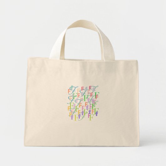 Brief Confetti "F" Mini Tote Bag (Voorkant)