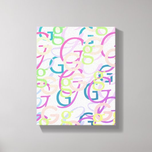 Brief Confetti "G" Canvas Afdruk (Voorkant)