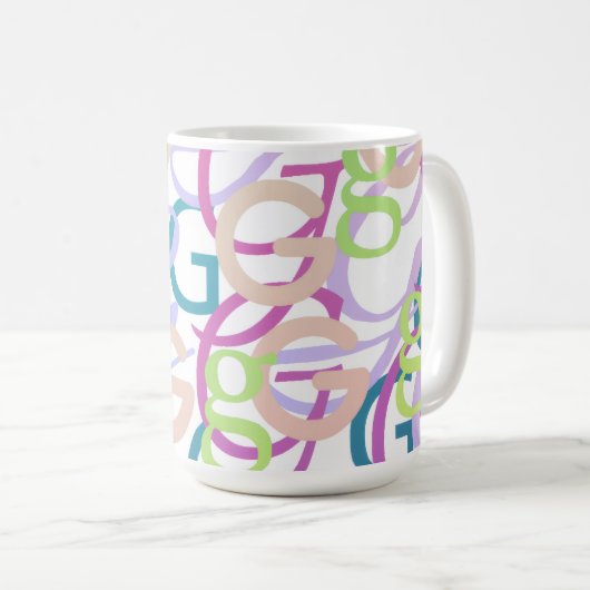 Brief Confetti "G" Koffiemok (Voorkant rechts)