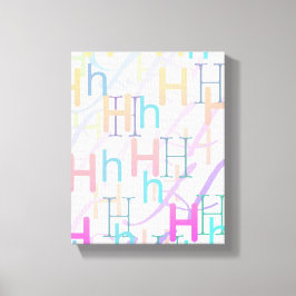 Brief Confetti "H" Canvas Afdruk