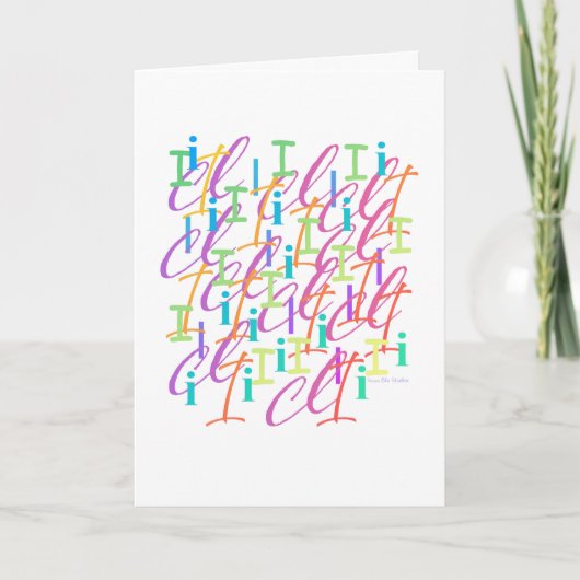 Brief Confetti "I" Kaart (Voorkant)