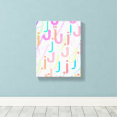 Brief Confetti "J" Canvas Afdruk (Insitu (Houten vloer))