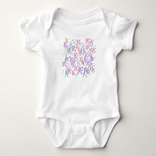 Brief Confetti "K" Baby romper (Voorkant)