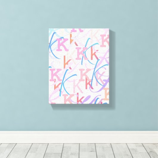 Brief Confetti "K" Canvas Afdruk (Insitu (Houten vloer))