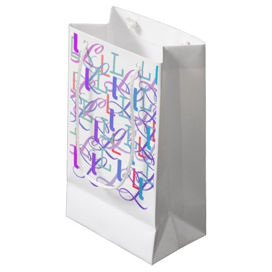 Brief Confetti "L" Klein Cadeauzakje (Voorkant Gekanteld)