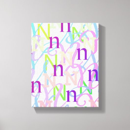 Brief Confetti "N" Canvas Afdruk (Voorkant)