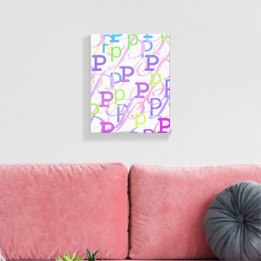 Brief Confetti "P" Canvas Afdruk (Insitu (Woonkamer))