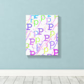 Brief Confetti "P" Canvas Afdruk (Insitu (Houten vloer))