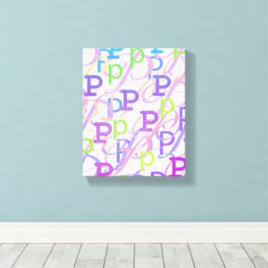 Brief Confetti "P" Canvas Afdruk (Insitu (Houten vloer))