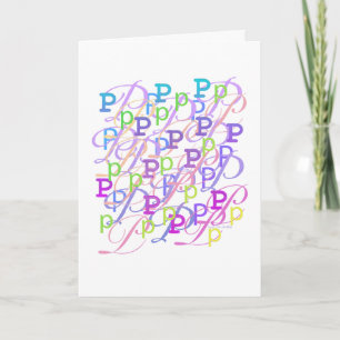 Brief Confetti "P" Kaart