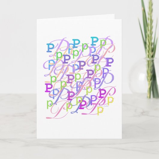Brief Confetti "P" Kaart (Voorkant)
