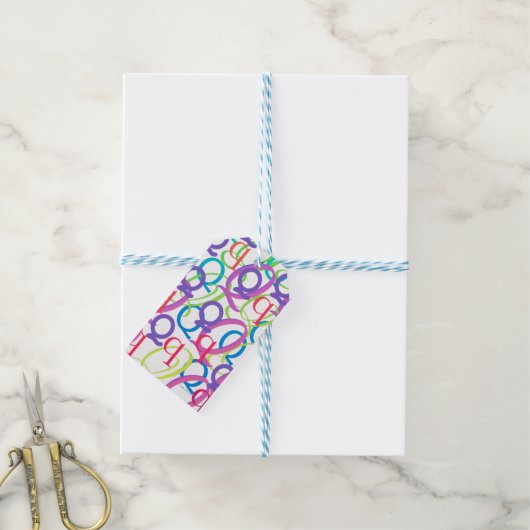 Brief Confetti "Q" Cadeaulabel (Met Touw)