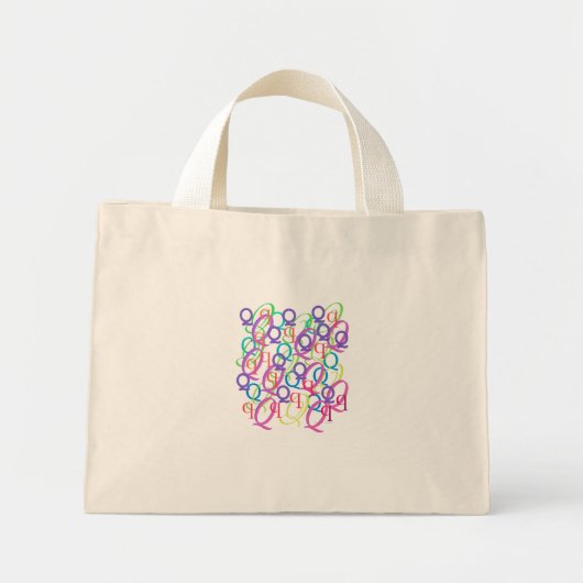 Brief Confetti "Q" Mini Tote Bag (Voorkant)