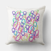 Brief Confetti "Q" Worp Kussen (Voorkant)