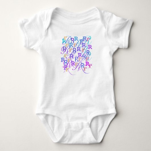 Brief Confetti "R" Baby romper (Voorkant)