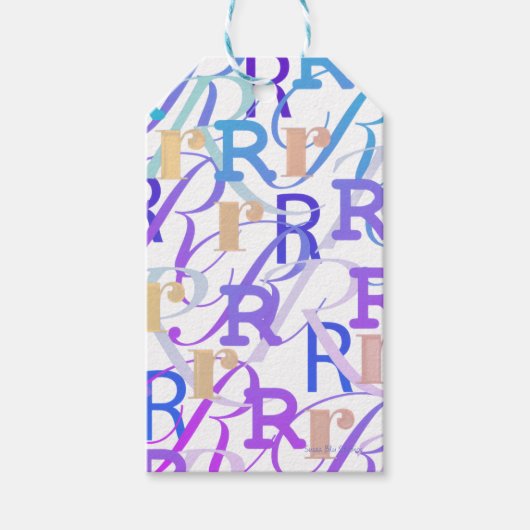 Brief Confetti "R" Cadeaulabel (Voorkant)