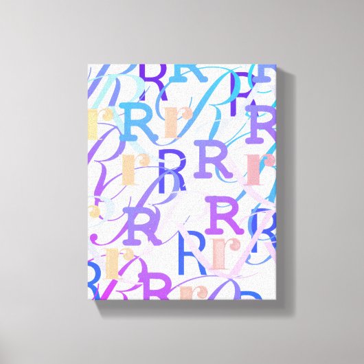 Brief Confetti "R" Canvas Afdruk (Voorkant)