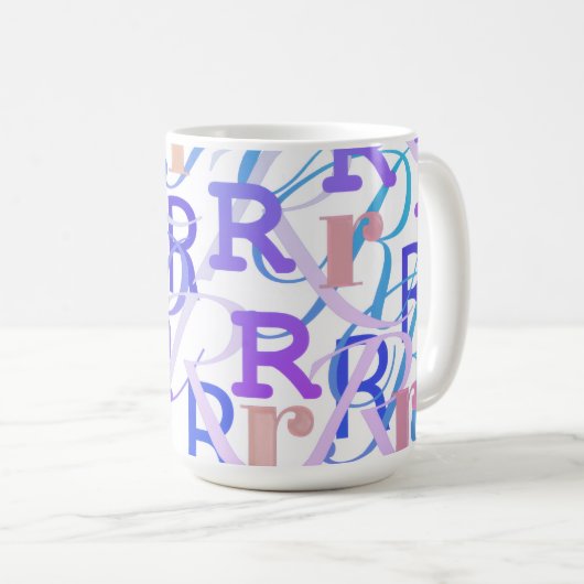 Brief Confetti "R" Koffiemok (Voorkant rechts)