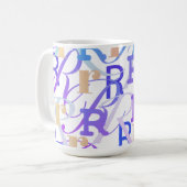 Brief Confetti "R" Koffiemok (Voorkant links)
