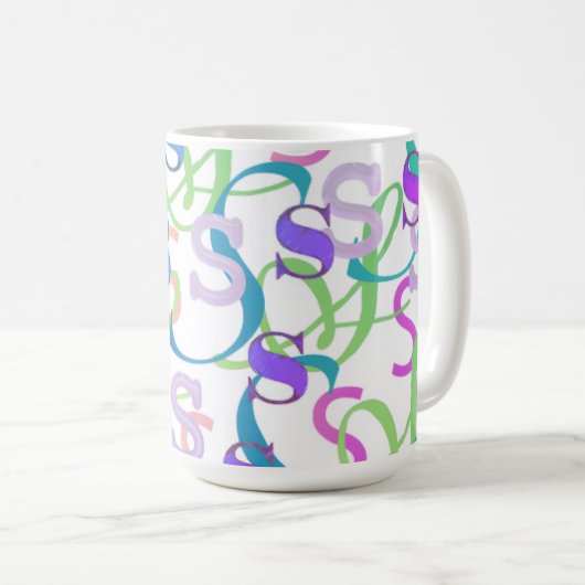 Brief Confetti "S" Koffiemok (Voorkant rechts)