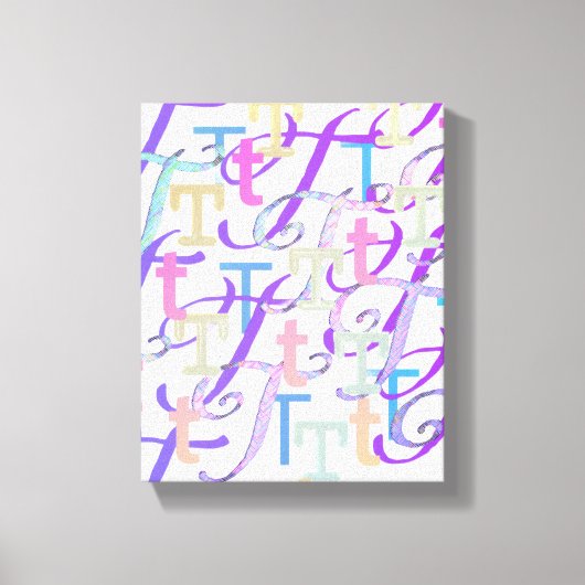 Brief Confetti "T" Canvas Afdruk (Voorkant)