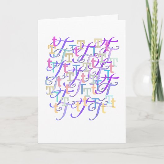 Brief Confetti "T" Kaart (Voorkant)