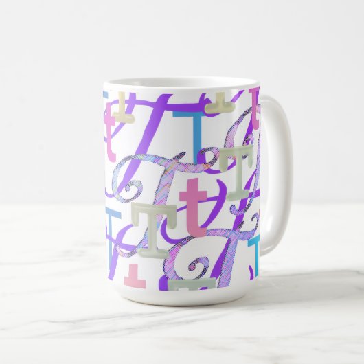 Brief Confetti "T" Koffiemok (Voorkant rechts)