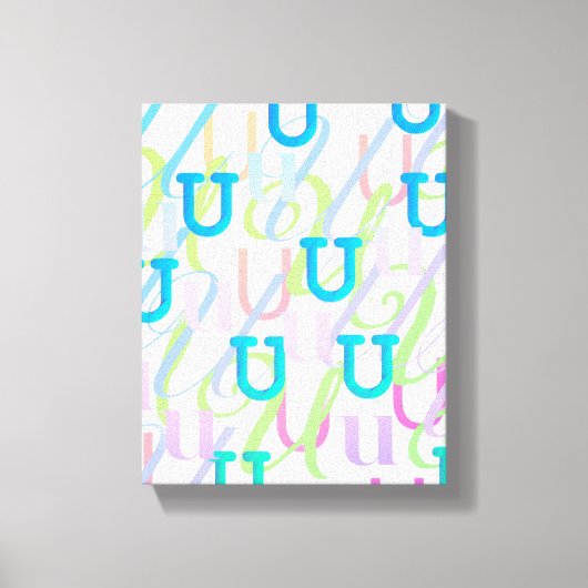 Brief Confetti "U" Canvas Afdruk (Voorkant)