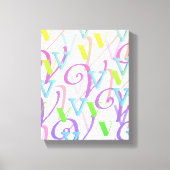 Brief Confetti "V" Canvas Afdruk (Voorkant)