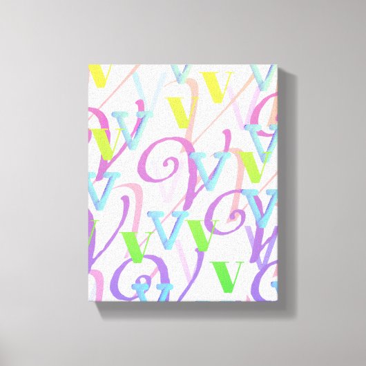 Brief Confetti "V" Canvas Afdruk (Voorkant)